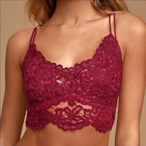 Free People Celine Crop Top in Mulberry XS